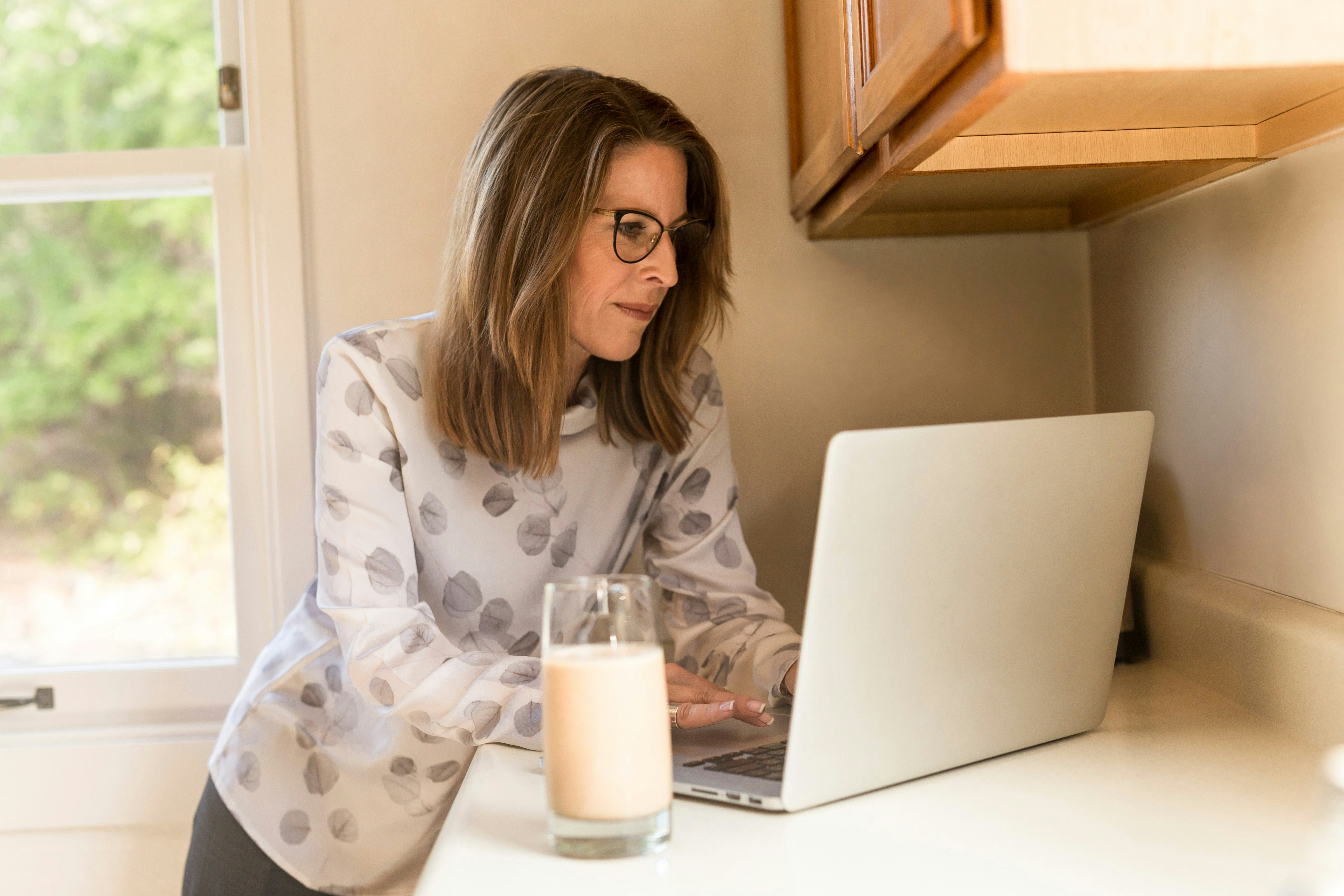 Caregiver reviewing a schedule